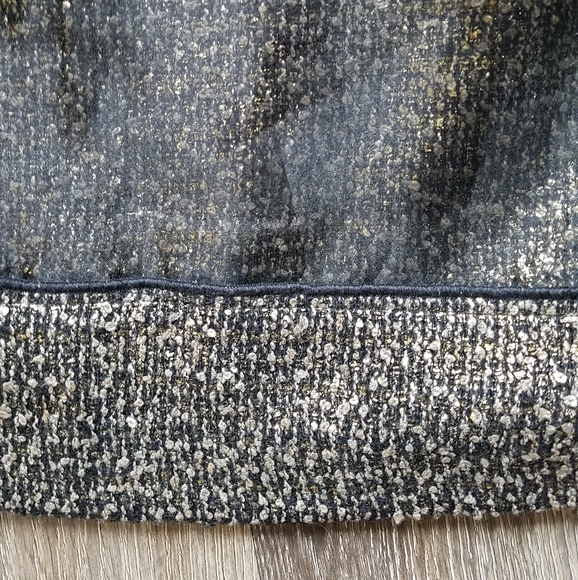 Ann Taylor LOFT Black Gold Metallic Overlay Skirt - Picture 3 of 5